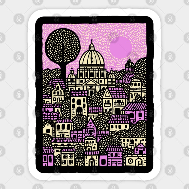 Dreamscape Vatican | Surreal Italian Cityscape Sticker by TuncGK